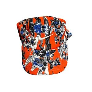 Nike Orange and Blue Floral Hat